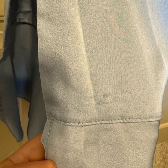 Show Me Your Mumu Claire Midi Dress | Small | Steele Blue Luxe Satin - Picture 9 of 10